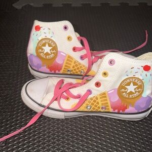 Converse Kids High-Top Sneakers - White, Pink, and Purple